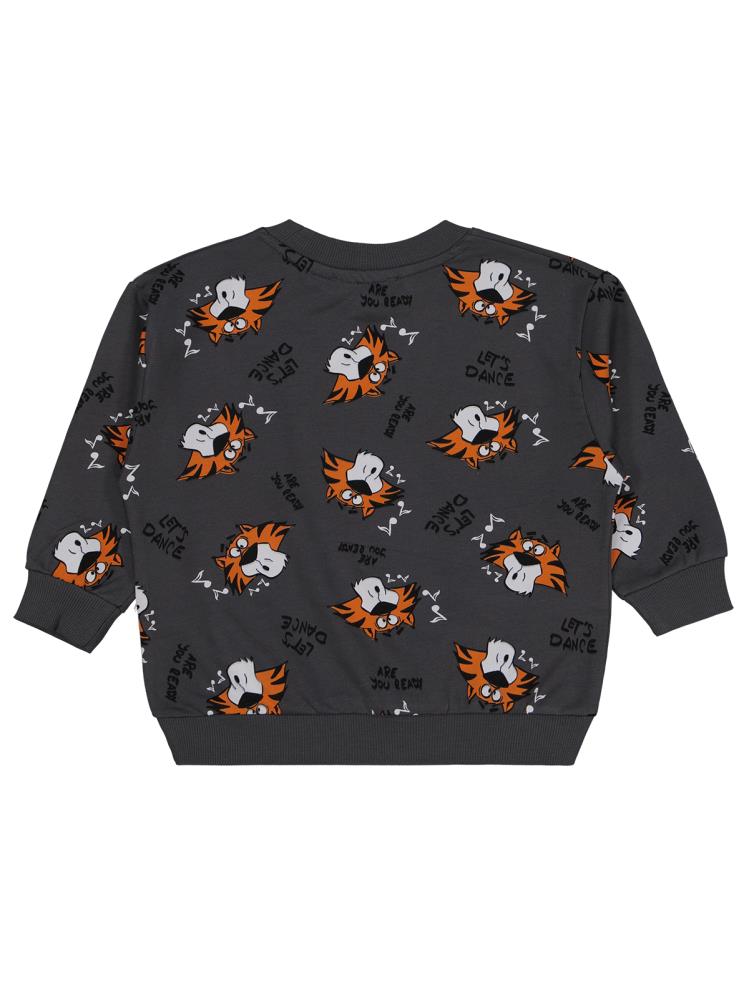 Civil Boys Dance Party Empirme Baskılı 2-5 Yaş Sweatshirt - Gri