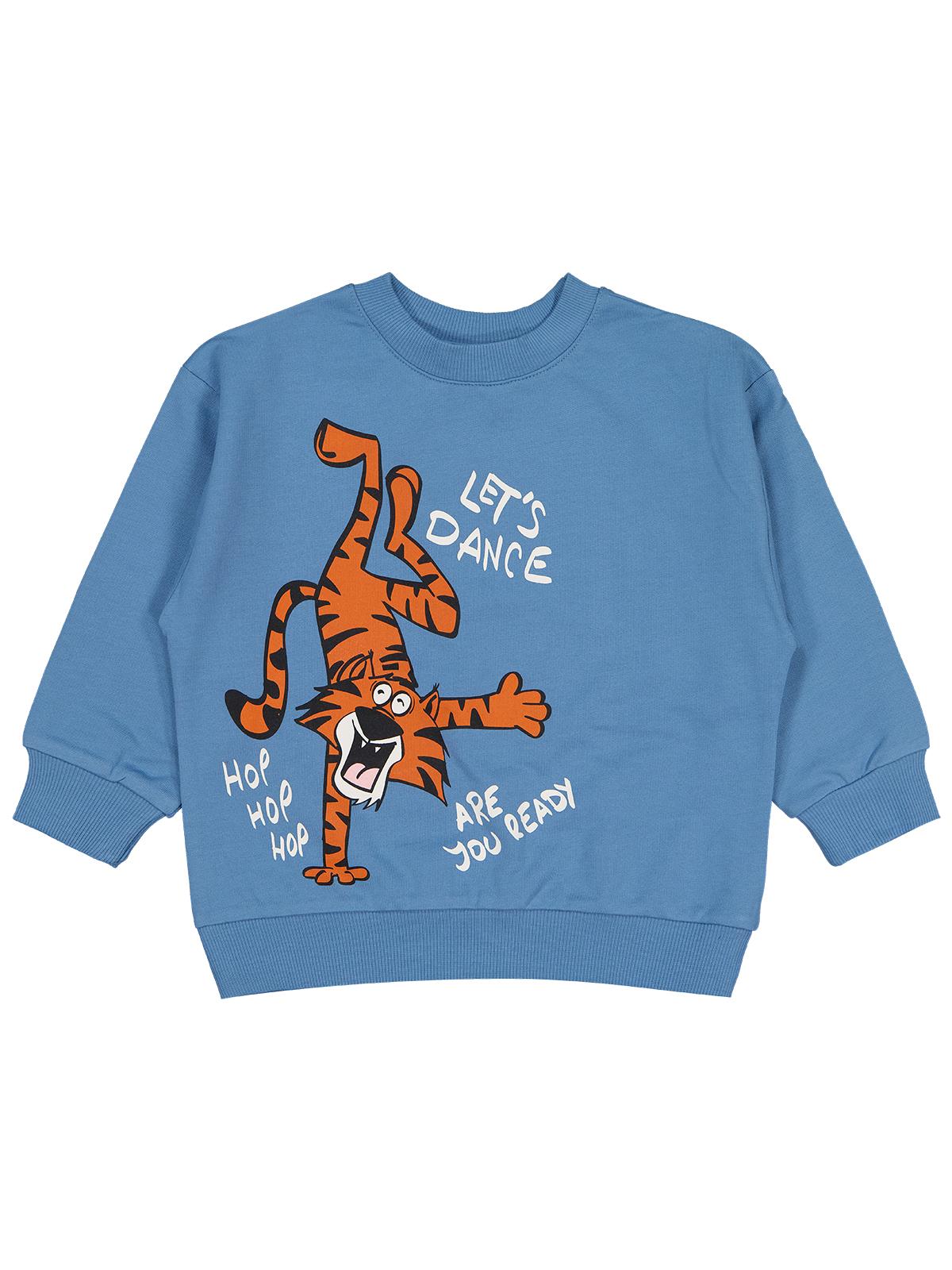 Civil Erkek Çocuk Lets Dance Baskılı Sweatshirt | 2 İp Uzun Kol | Okul Kreş ve Günlük Kullanım - Mavi