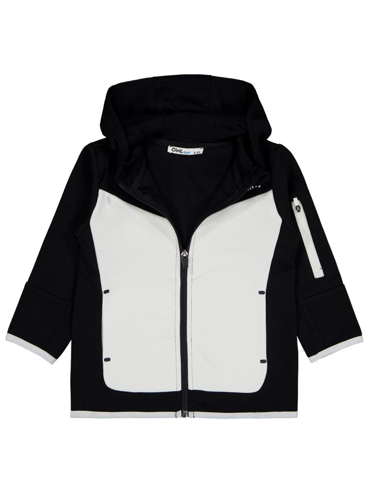 Civil Boys Some Qualıty Baskılı 2-5 Yaş Hırka - Siyah