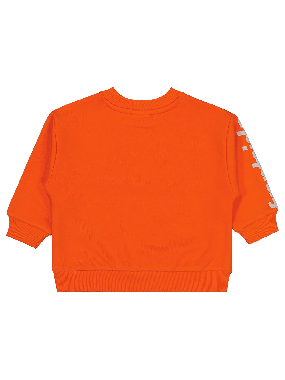 Civil Boys Erkek Çocuk Skater Baskılı Sweatshirt | 3 İp Uzun Kol | Okul Kreş ve Günlük Kullanım - Turuncu