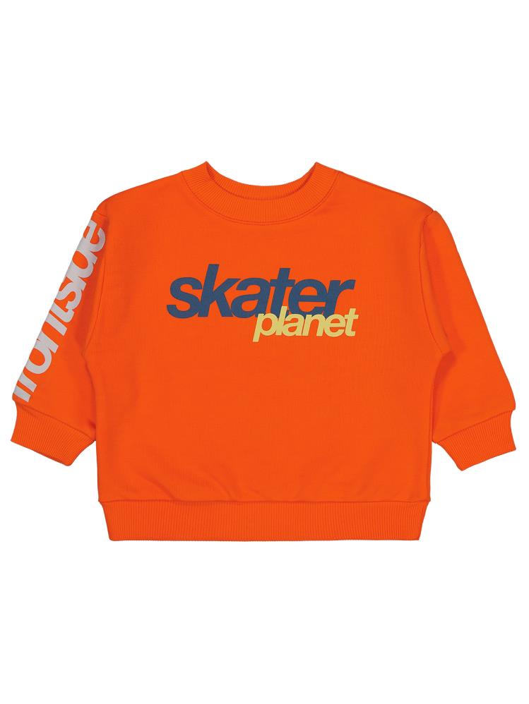 Civil Boys Skater Baskılı 2-5 Yaş Sweatshirt - Turuncu