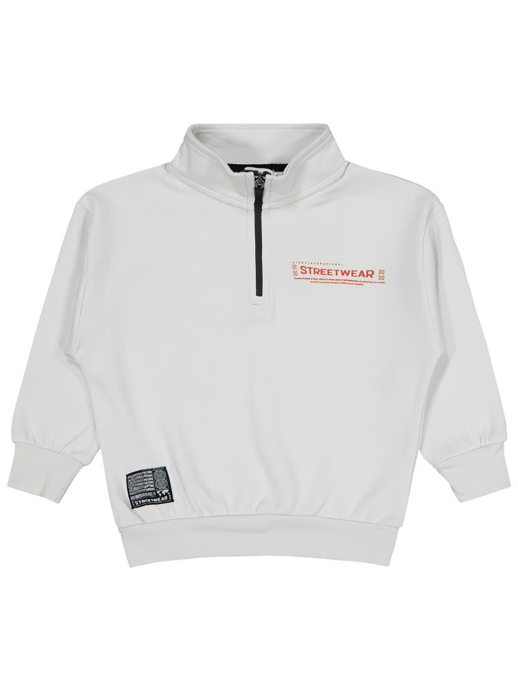 Civil Boys Longboard Baskılı 2-5 Yaş Sweatshirt - Gri