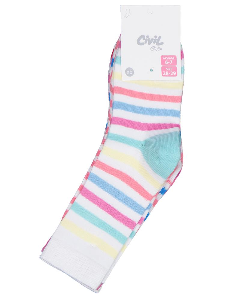 Civil Girls Çemberli 5'li 2-12 Yaş Kız Soket Çorap