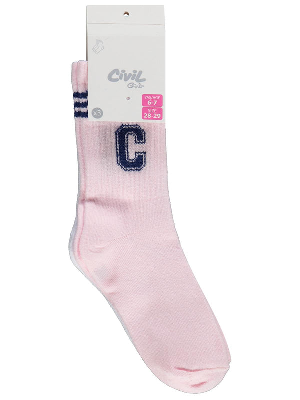 Civil Girls CVL 3'lü 2-12 Yaş Kız Soket Çorap