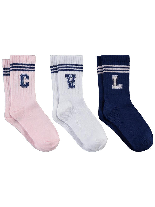 Civil Girls CVL 3'lü 2-12 Yaş Kız Soket Çorap
