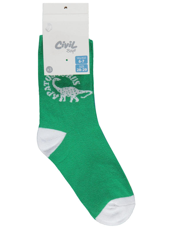 Civil Boys T-Rex 3'lü 2-12 Yaş Erkek Soket Çorap