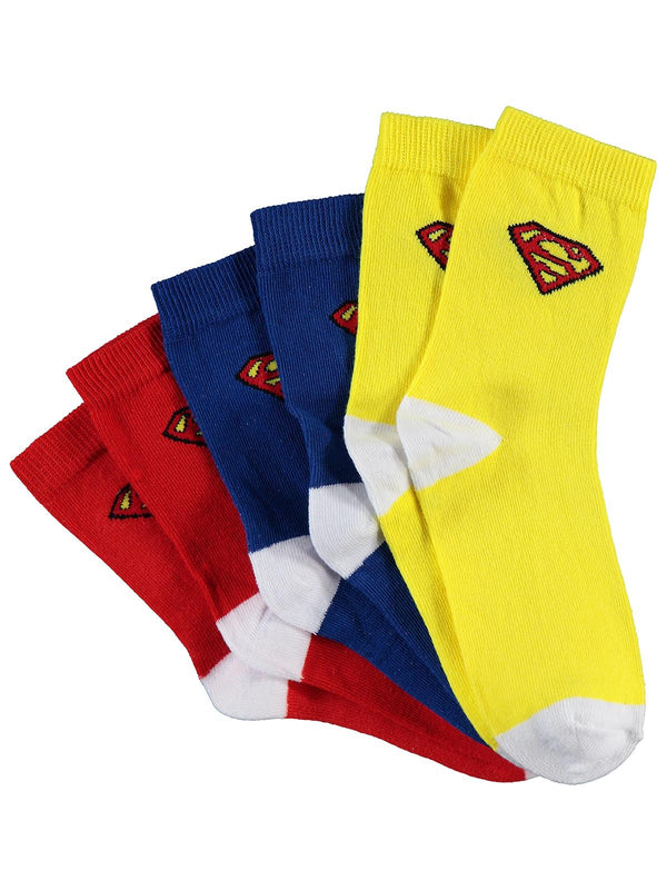 Süperman 3'lü 2-12 Yaş Erkek Soket Çorap