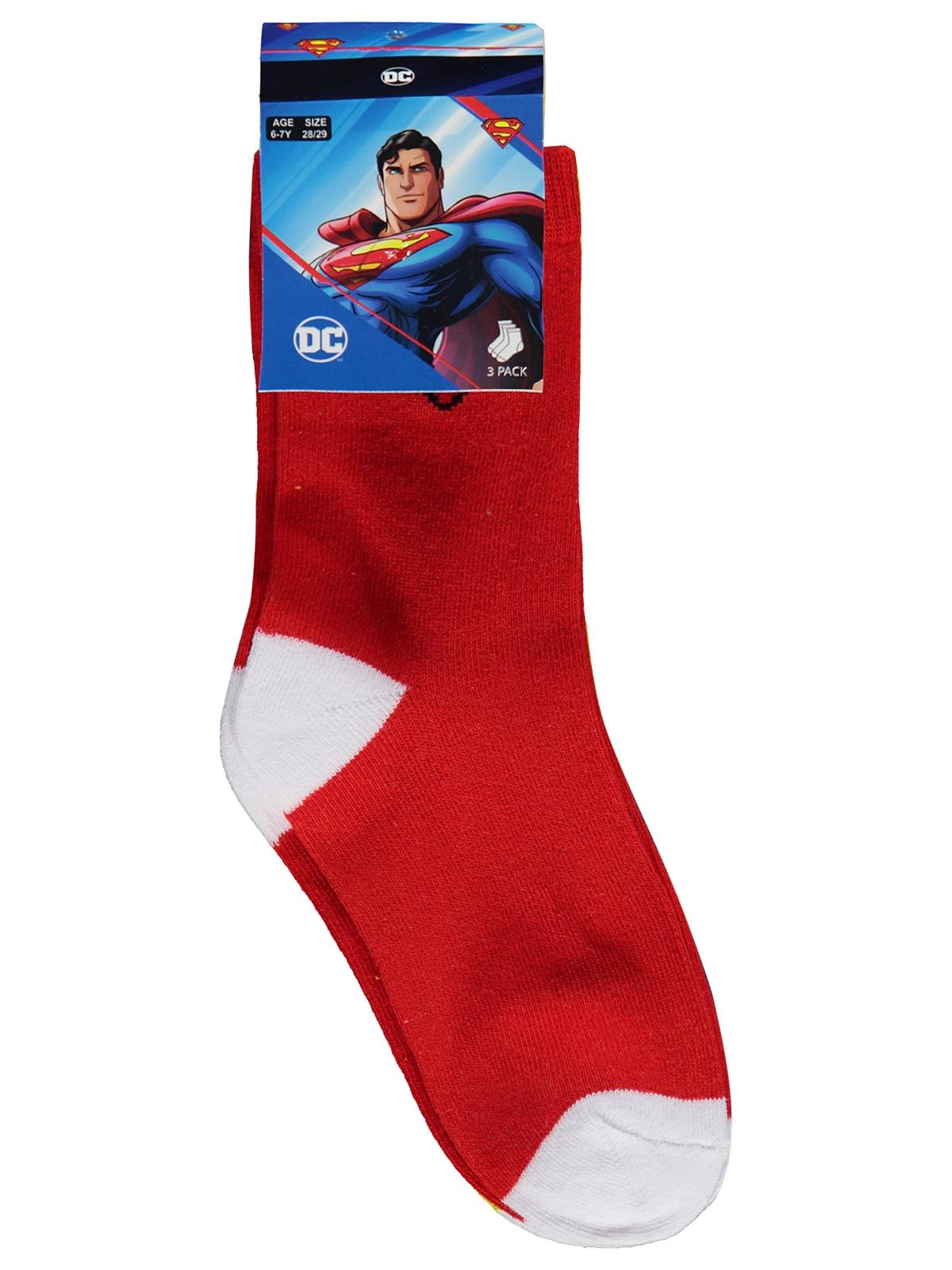 Süperman 3'lü 2-12 Yaş Erkek Soket Çorap