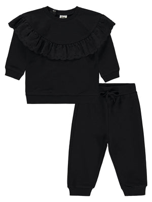 Civil Baby Brodeli 6-18 Ay Takım - Siyah