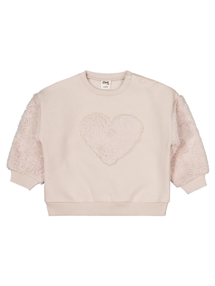 Civil Baby Kalp Nakışlı 6-18 Ay Takım - Bej