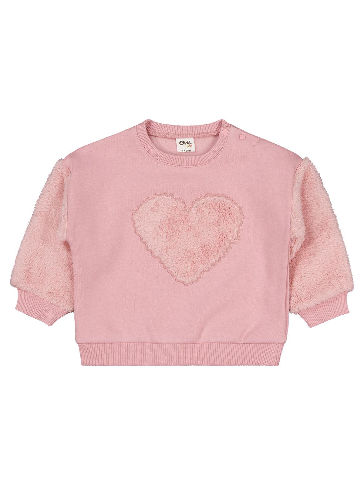 Civil Baby Kalp Nakışlı 6-18 Ay Takım - Pembe