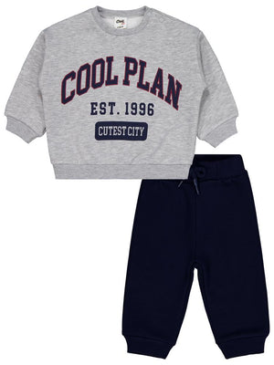 Civil Baby Cool Plan Baskılı 6-18 Ay Takım - Lacivert
