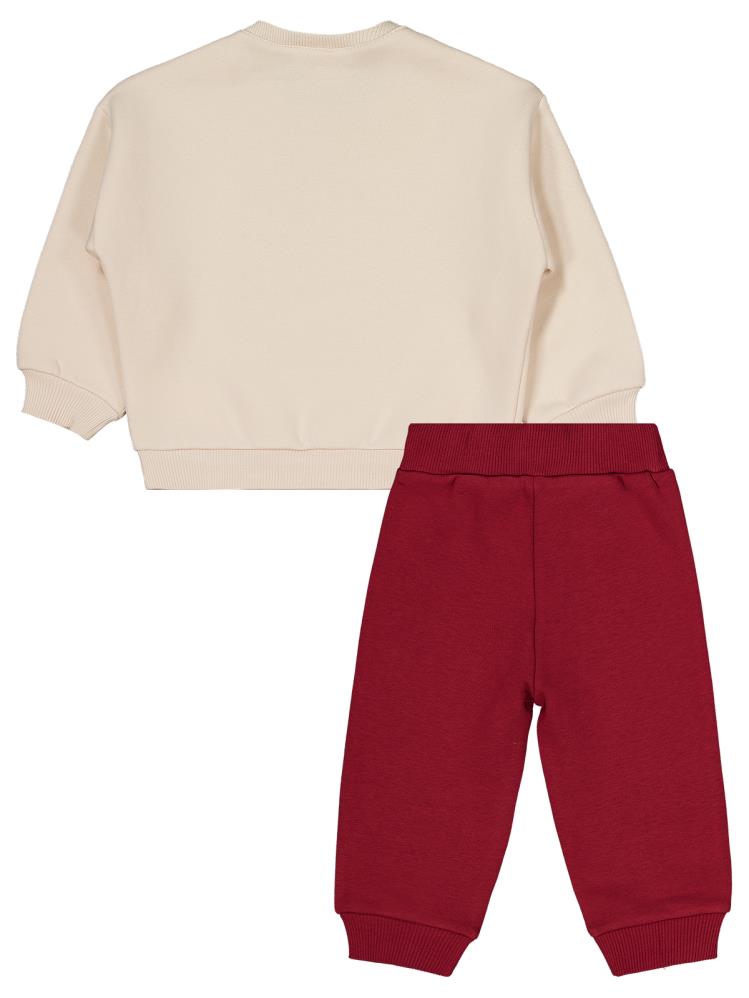 Civil Baby Cool Plan Baskılı 6-18 Ay Takım - Bordo