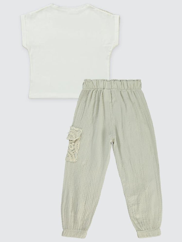Civil Girls Dantelli Jogger 6-9 Yaş Takım - Gri