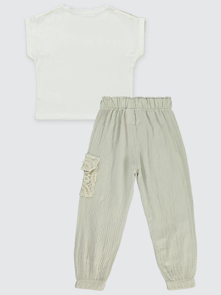 Civil Girls Dantelli Jogger 6-9 Yaş Takım - Gri