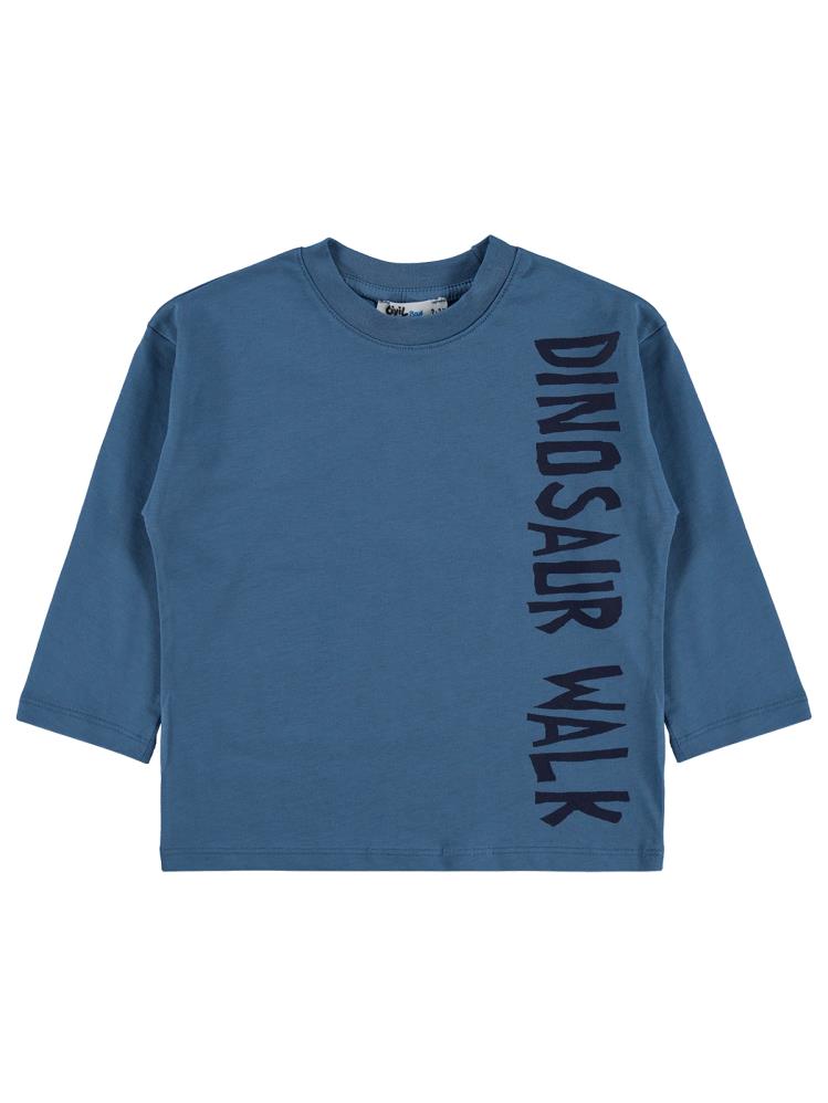 Civil Boys Dinosaur Walk Baskılı 2-5 Yaş Sweatshirt - Mavi