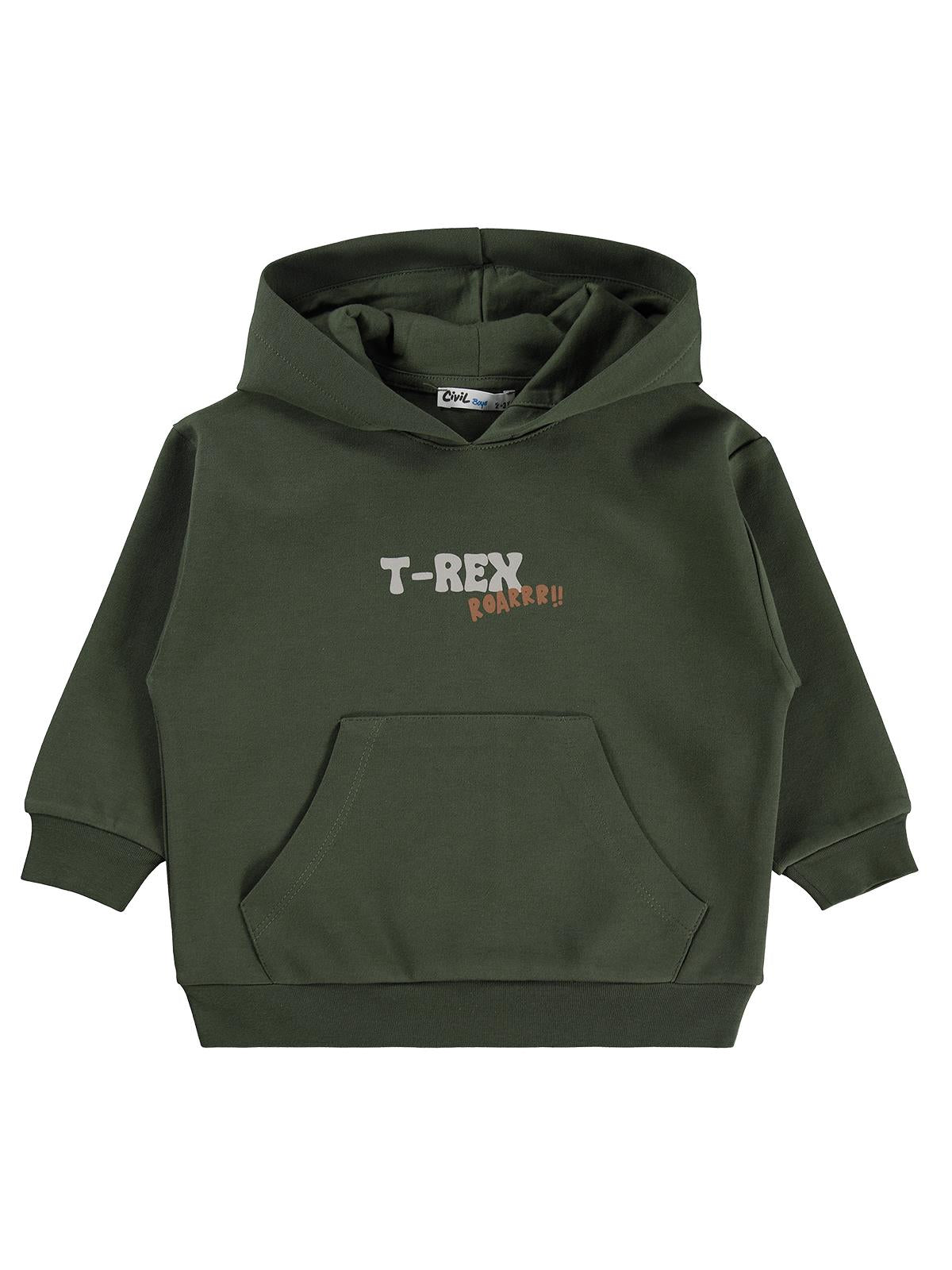 Civil Boys Trex Roar Baskılı 2-5 Yaş Sweatshirt - Haki