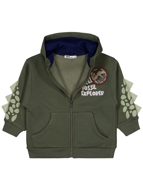 Civil Boys Lıttle Fosıl Baskılı 2-5 Yaş Hırka - Haki