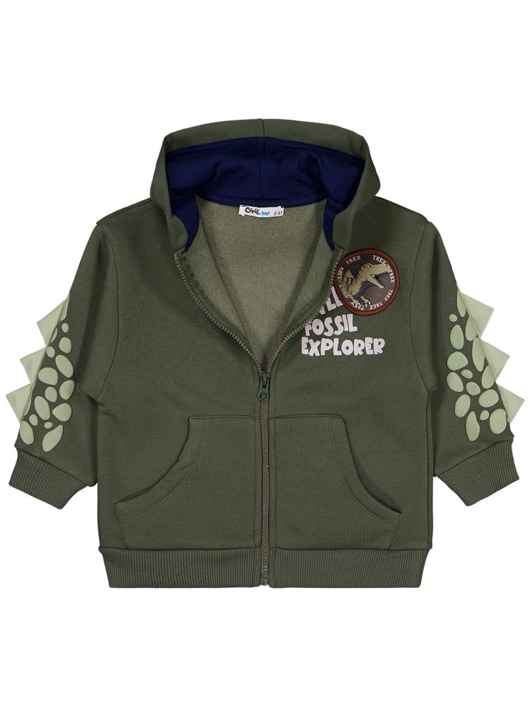 Civil Boys Lıttle Fosıl Baskılı 2-5 Yaş Hırka - Haki
