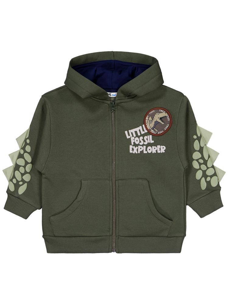 Civil Boys Lıttle Fosıl Baskılı 2-5 Yaş Hırka - Haki