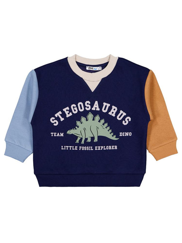 Civil Boys Stegosaurus Baskılı 2-5 Yaş Sweatshirt - Lacivert