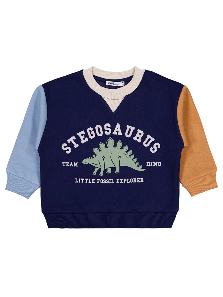 Civil Boys Stegosaurus Baskılı 2-5 Yaş Sweatshirt - Lacivert