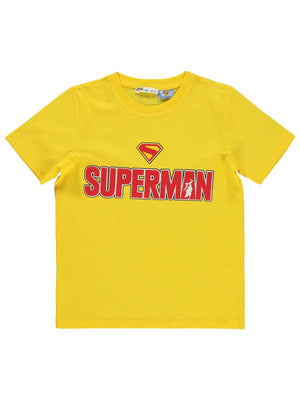Süperman Baskılı 6-9 Yaş Tişört - Sarı