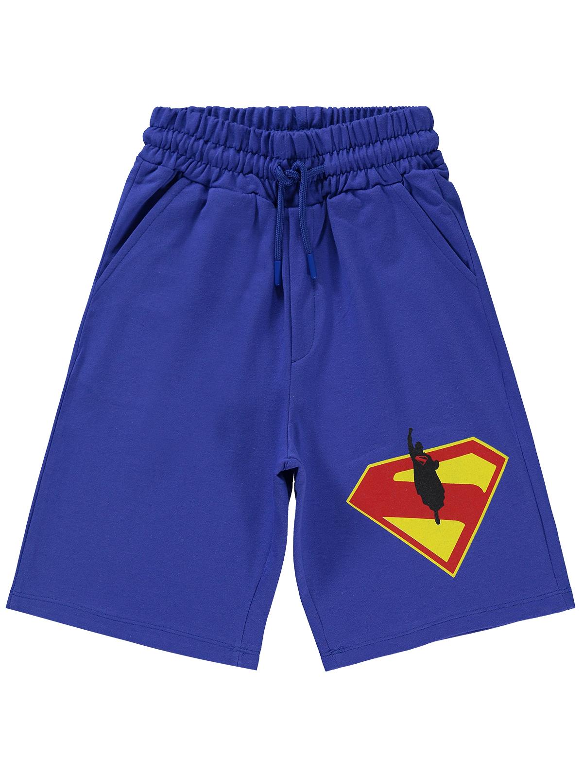 Süperman Logolu 6-9 Yaş Kapri - Mavi