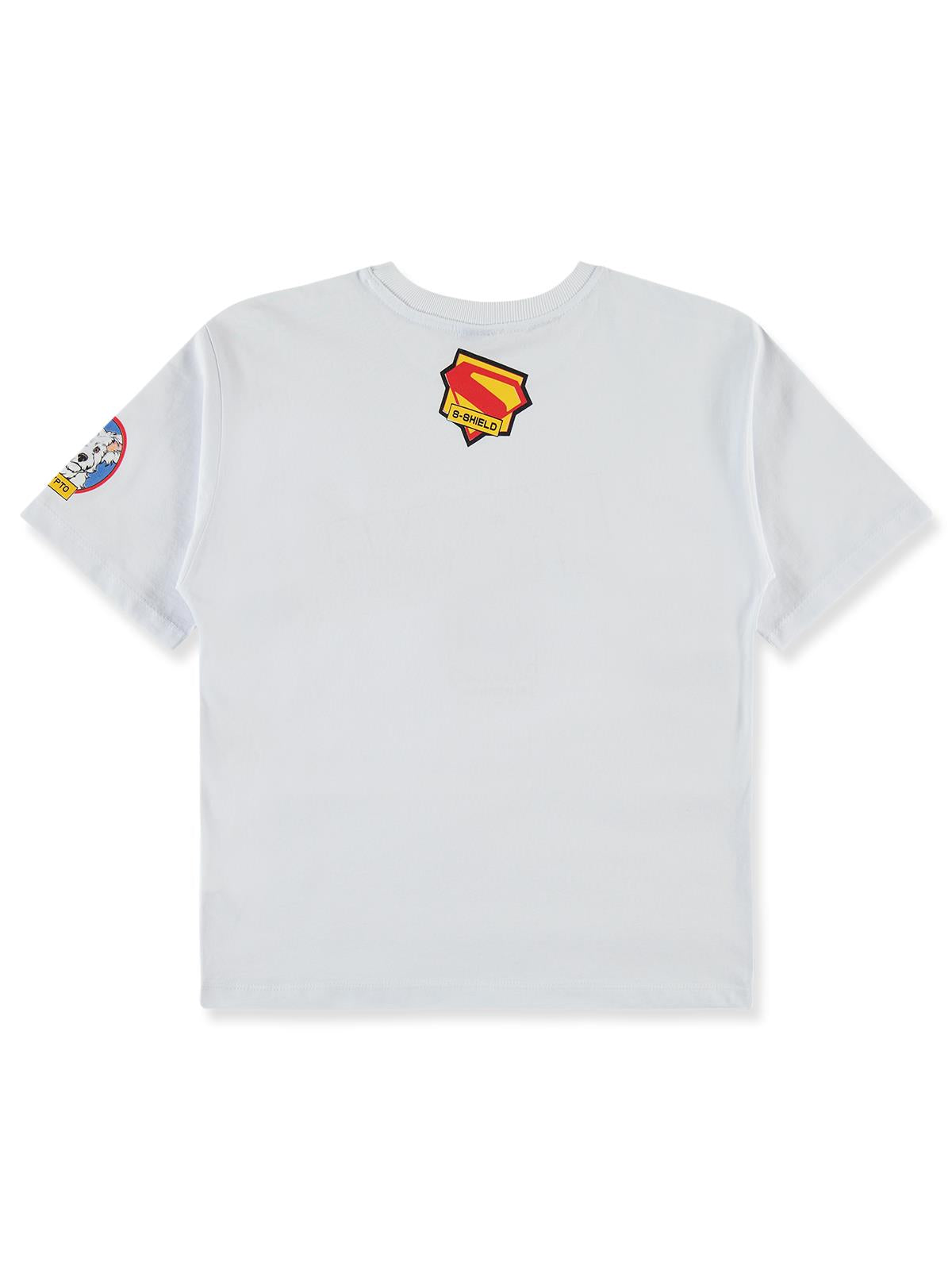 Süperman Baskılı 10-13 Yaş Tişört - Beyaz