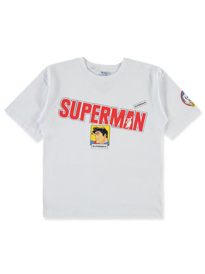 Süperman Baskılı 10-13 Yaş Tişört - Beyaz