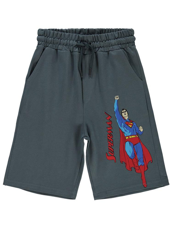 Süperman Baskılı 6-9 Yaş Kapri - Gri