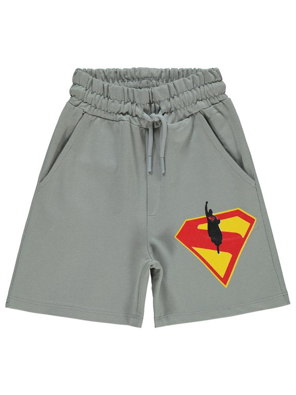 Süperman Logolu 2-5 Yaş Kapri - Gri