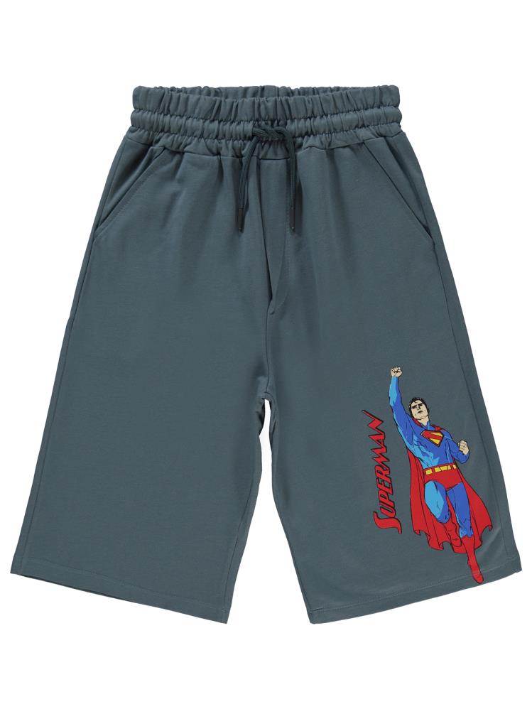 Süperman Baskılı 10-13 Yaş Kapri - Gri