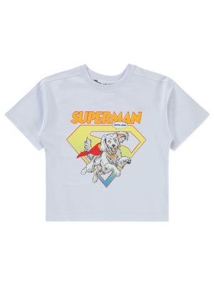 Süperman Krypto Baskılı 2-5 Yaş Tişört - Beyaz