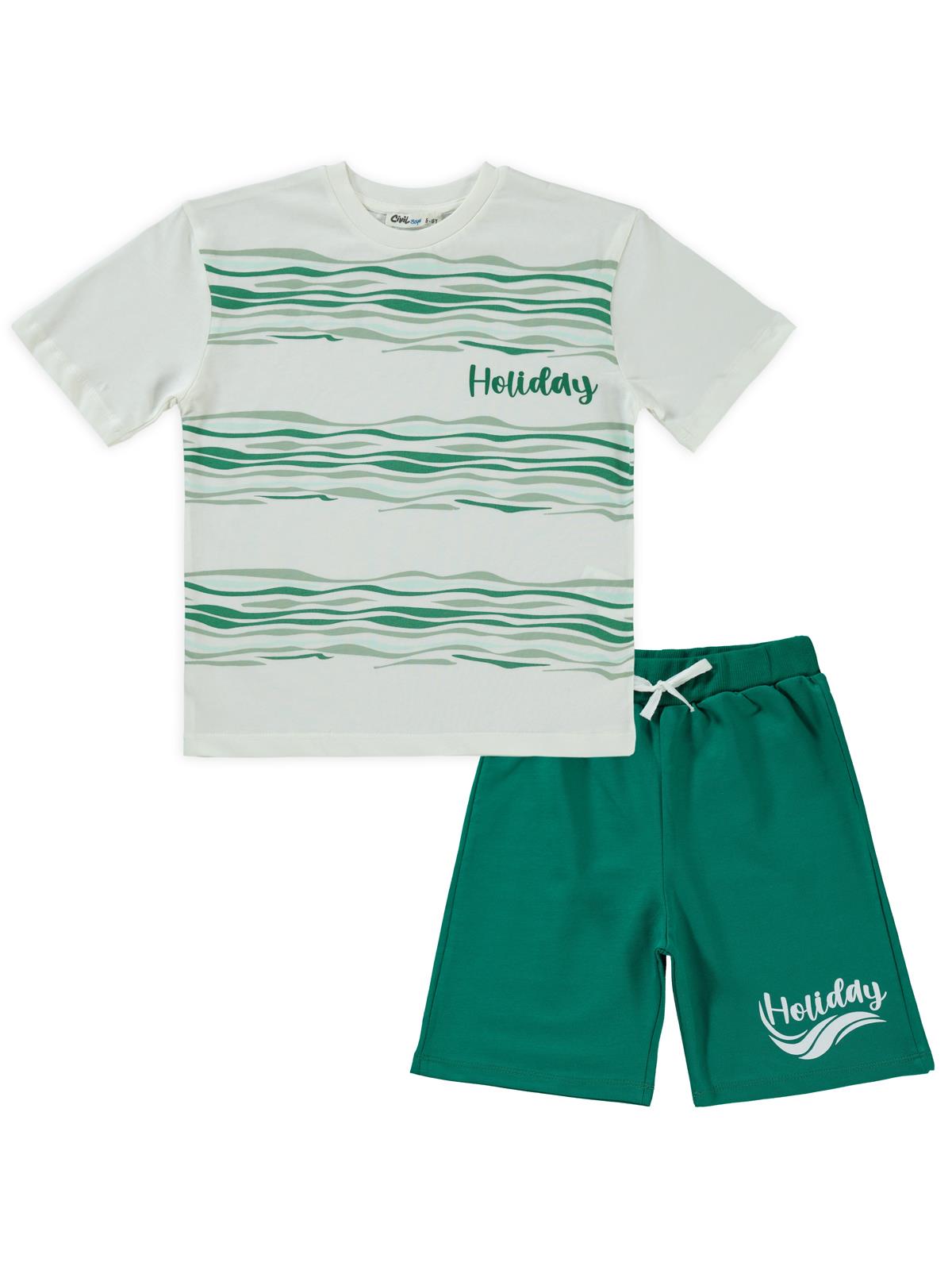 Civil Boys Holiday Baskılı 2-5 Yaş Takım - Yeşil