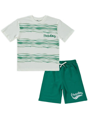 Civil Boys Holiday Baskılı 2-5 Yaş Takım - Yeşil