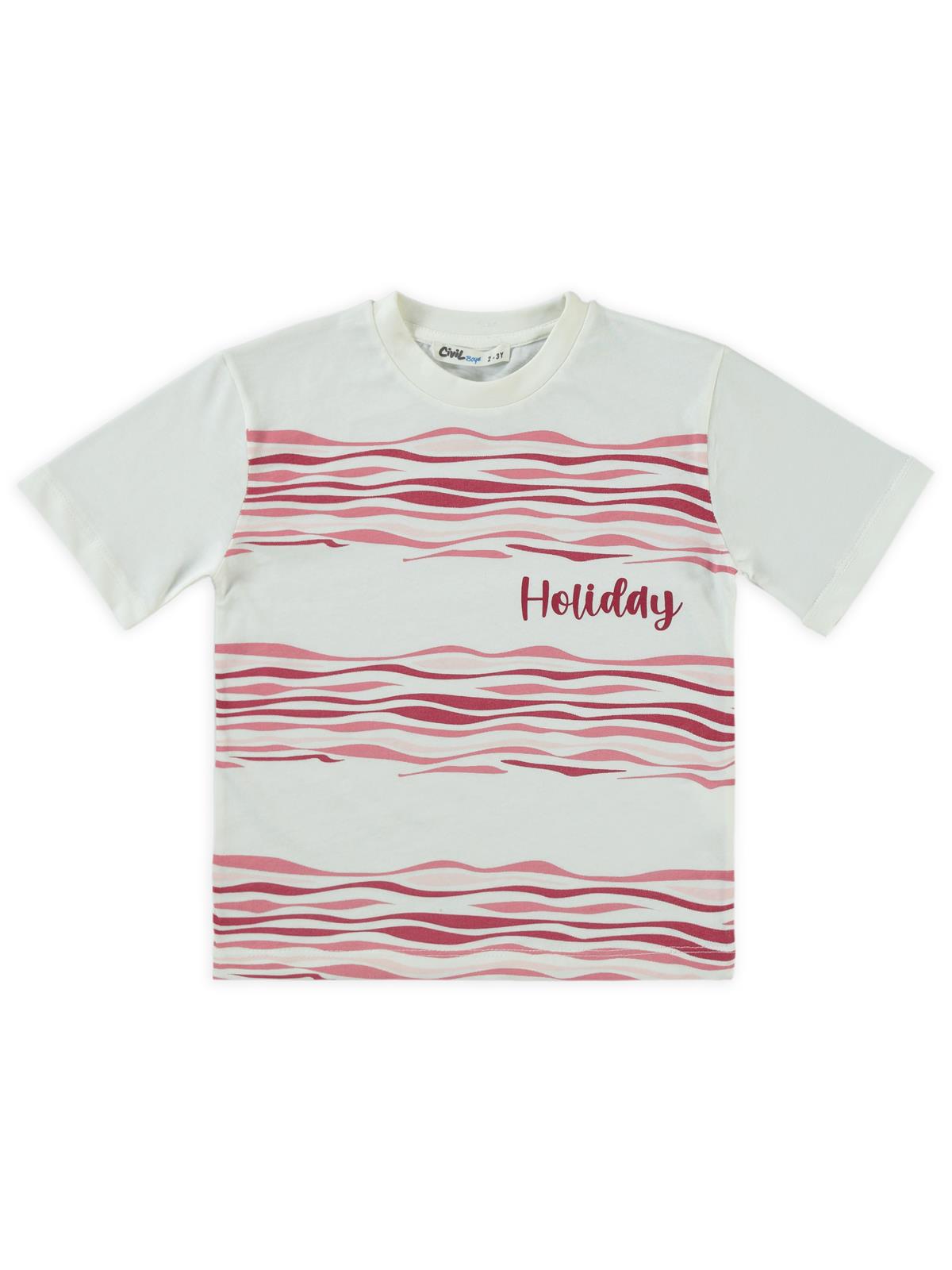 Civil Boys Holiday Baskılı 2-5 Yaş Takım - Kırmızı