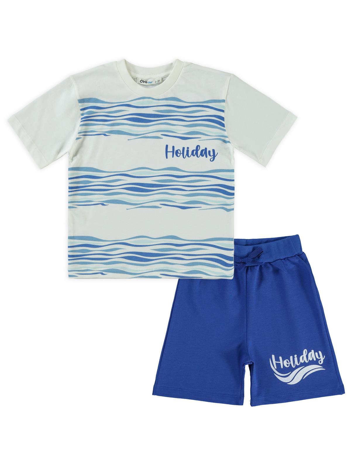 Civil Boys Holiday Baskılı 2-5 Yaş Takım - Mavi