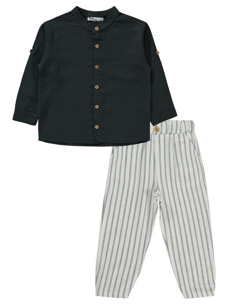Civil Boys Çizgili 2'Li 2-5 Yaş Takım - Siyah