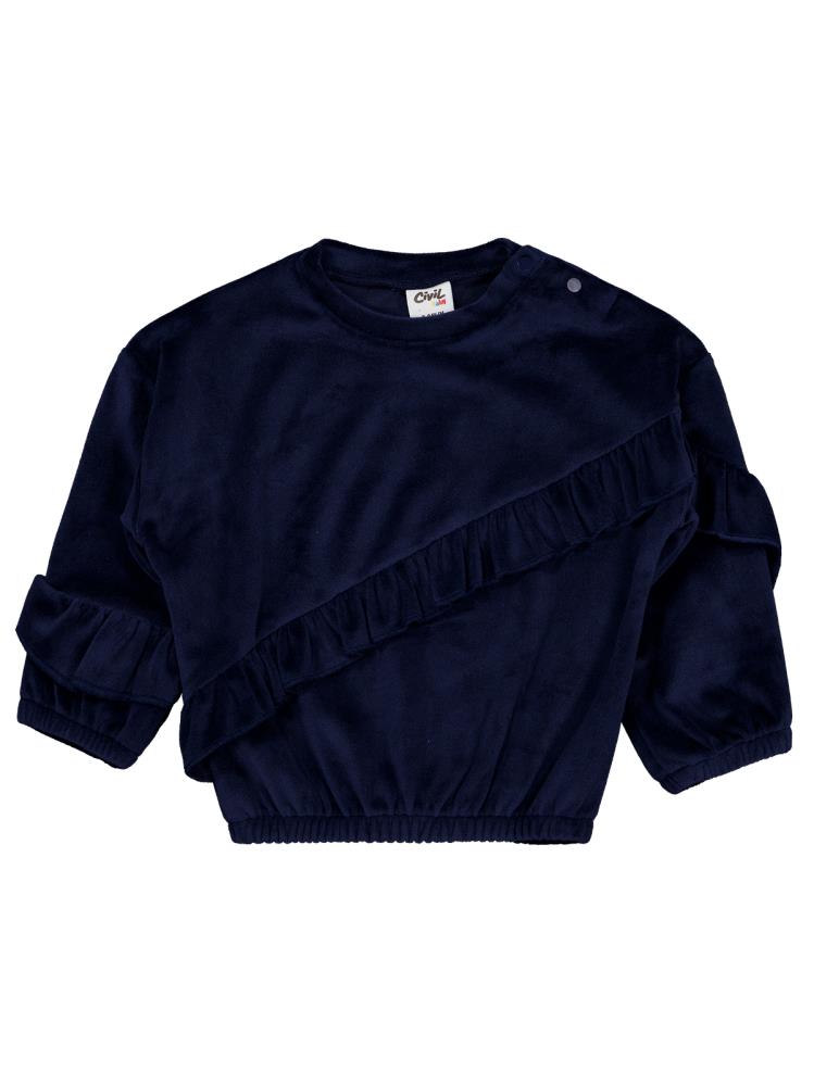 Civil Baby Fırfırlı 6-18 Ay Sweatshirt - Lacivert