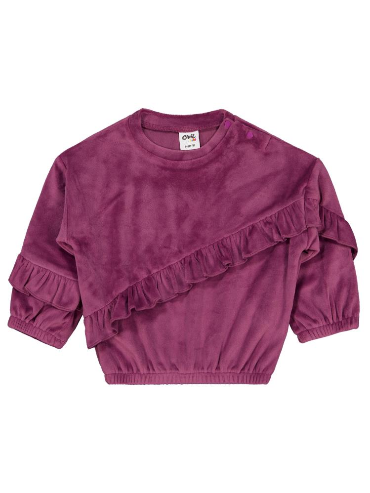 Civil Baby Fırfırlı 6-18 Ay Sweatshirt - Lila