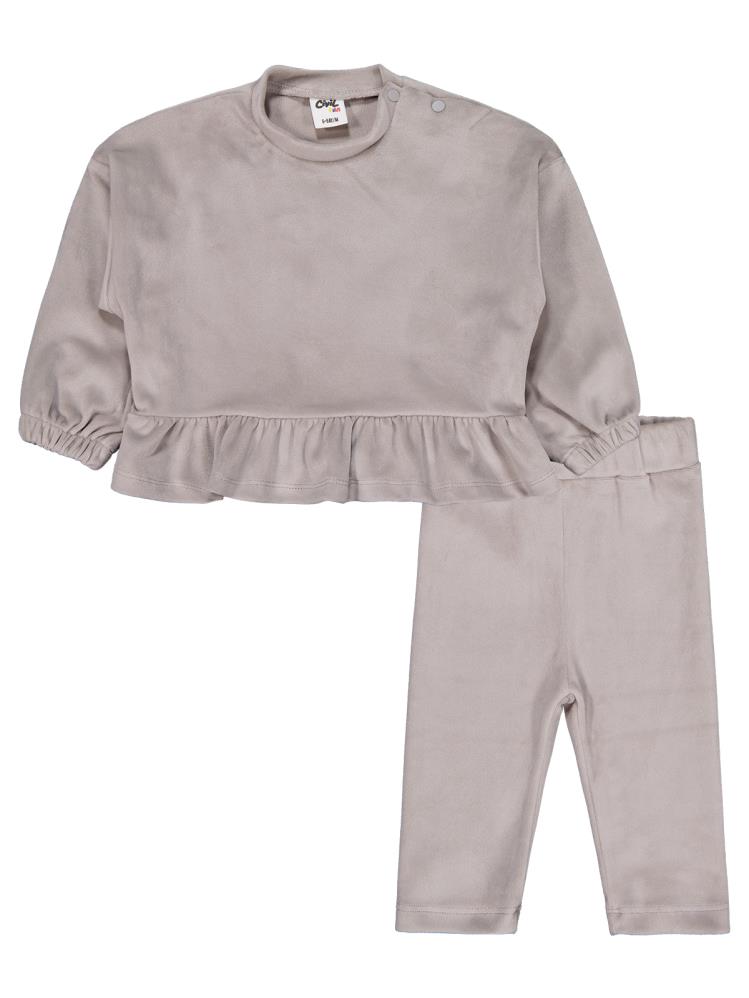 Civil Baby Fırfırlı 6-18 Ay Takım - Gri