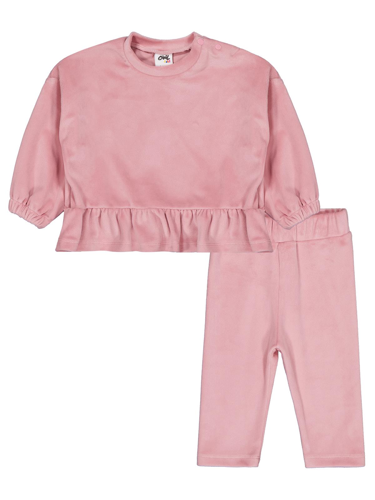 Civil Baby Fırfırlı 6-18 Ay Takım - Pembe