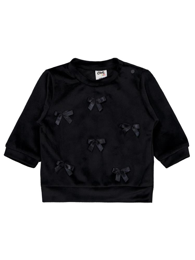 Civil Baby Fiyonklu 6-18 Ay Sweatshirt - Siyah