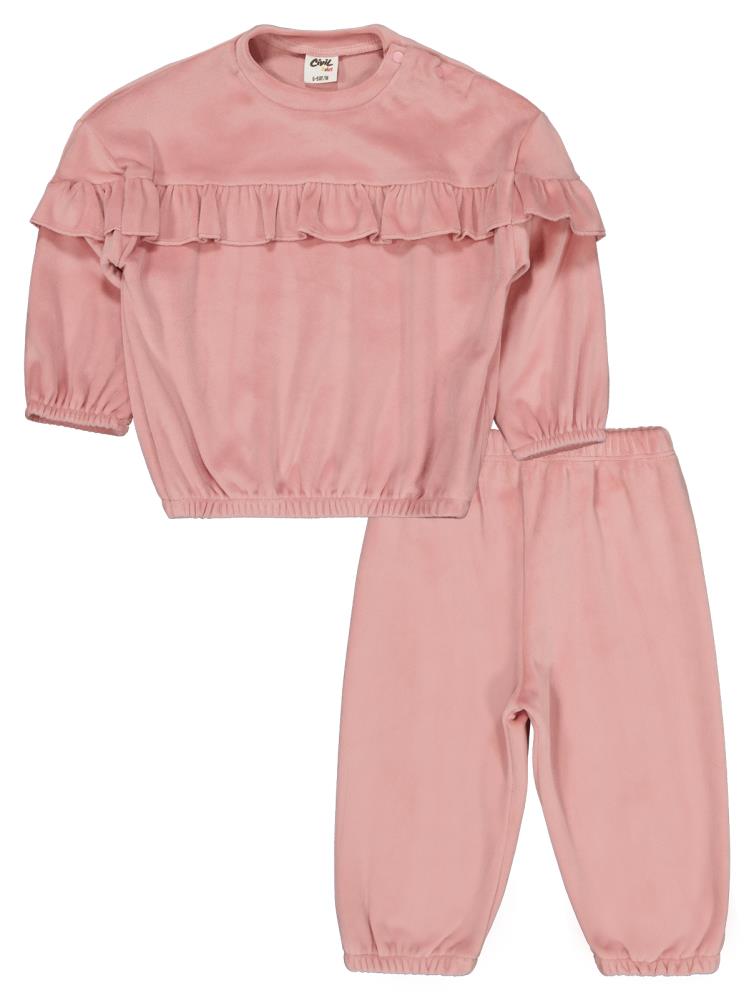 Civil Baby Fırfırlı 6-18 Ay Takım - Pembe