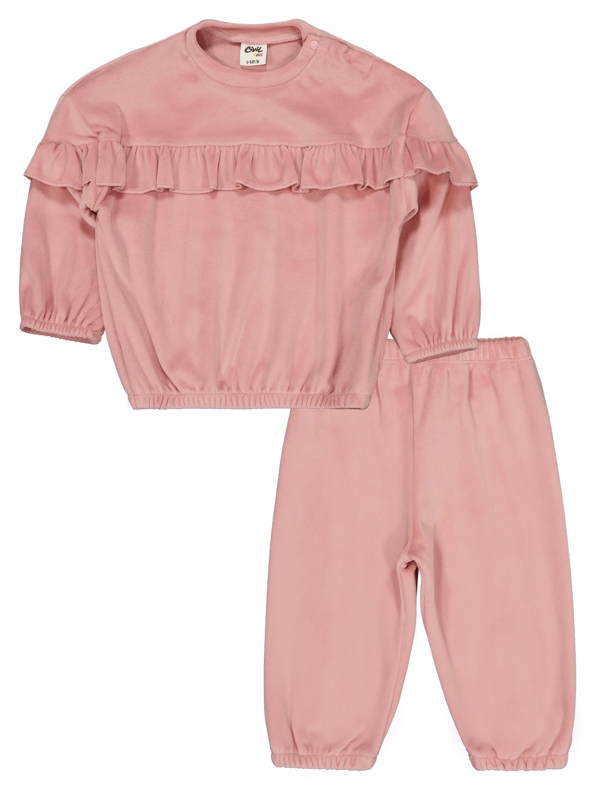 Civil Baby Fırfırlı 6-18 Ay Takım - Pembe
