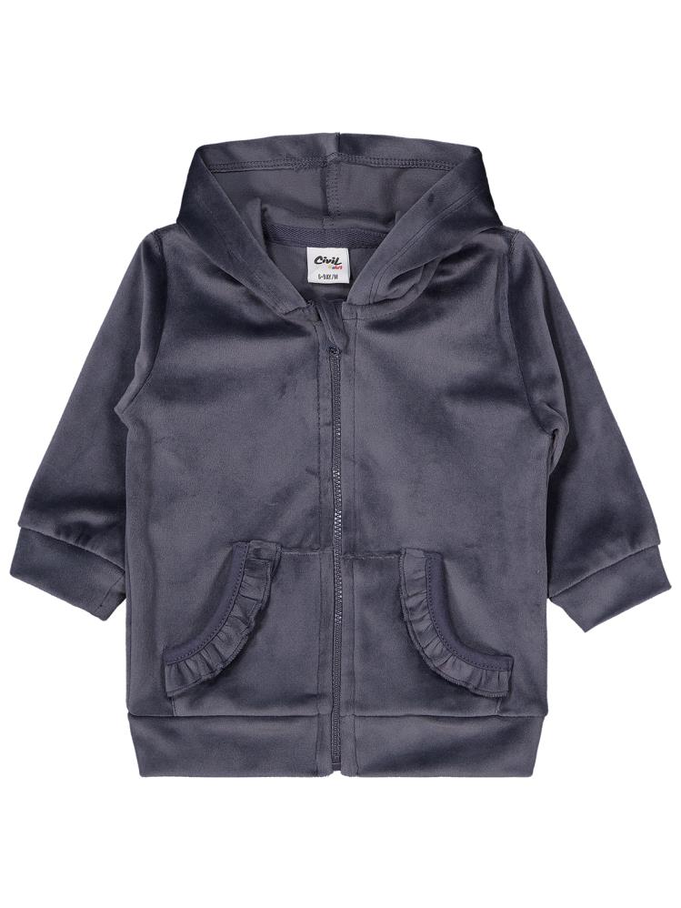 Civil Baby Kapüşonlu 6-18 Ay Takım - Gri