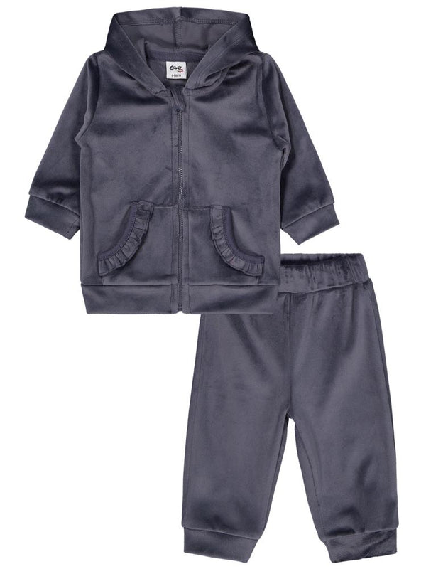 Civil Baby Kapüşonlu 6-18 Ay Takım - Gri