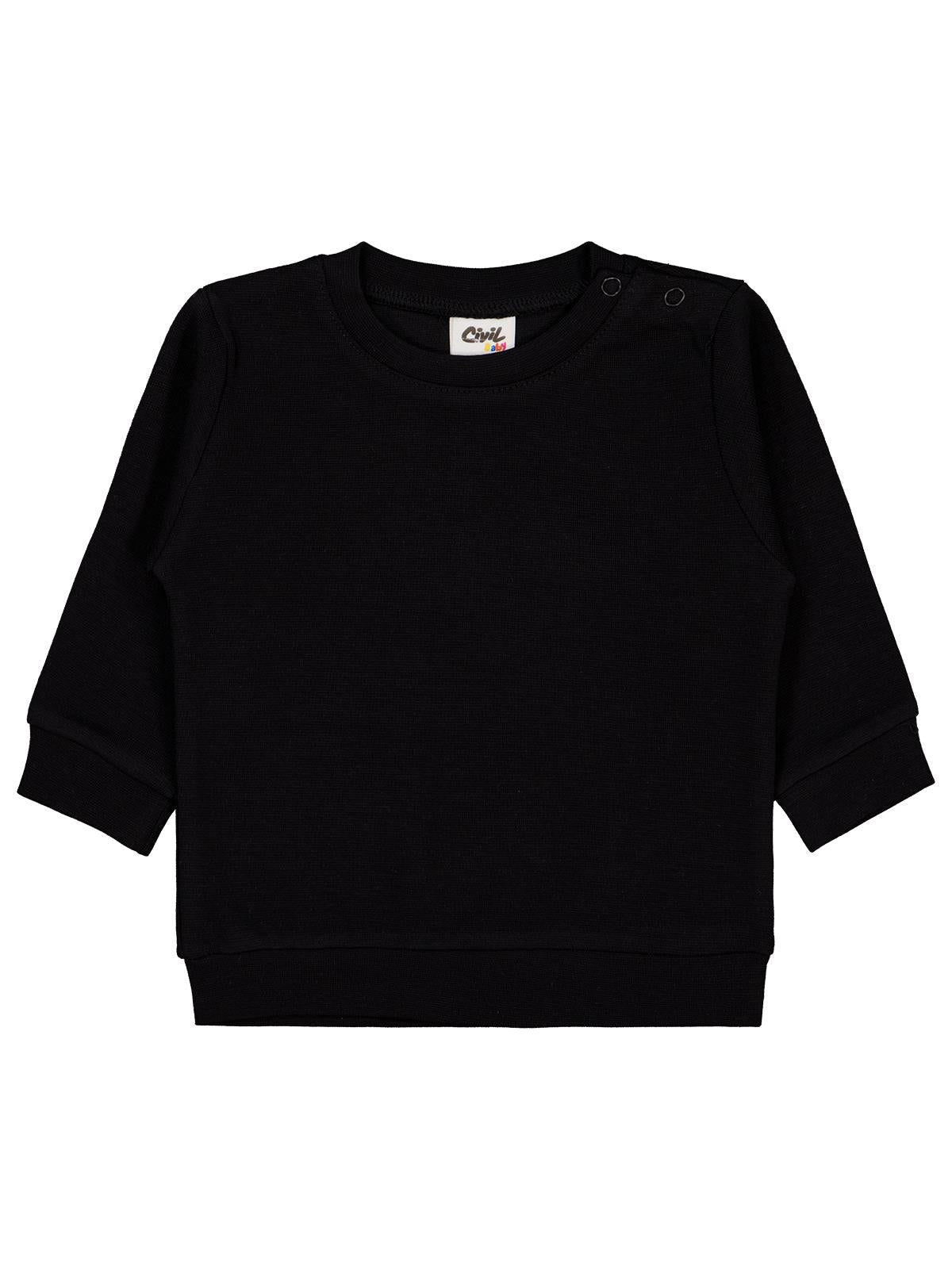 Civil Baby Düz Basic 6-18 Ay Sweatshirt - Siyah