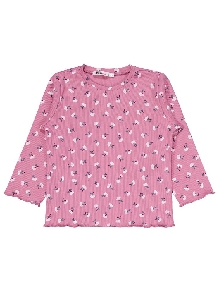 Civil Girls Çiçek Desenli 2-5 Yaş Pijama Takımı - Pembe